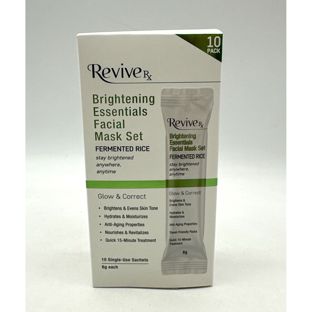 Revive Rx Brightening Essentials Facial Mask Set Fermented Rice 10 Pack NEW